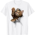 thumbnail image 1 of JOY Lovely Kitten Cracked Wall T-Shirt Cats Tee Shirt Gifts, 1 of 4
