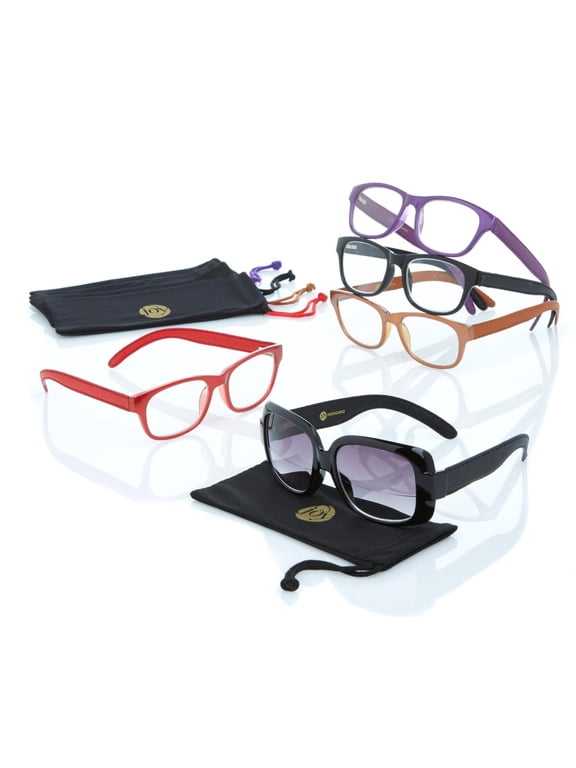 10 PC Shades Readers with LEATHER Wrapped arms AND SUNGLASSES 3.5M