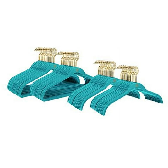 JOY Mangano Huggable Hangers ( Aqua-BLUE) 100-piece Anti-Microbial Clean Boss Set