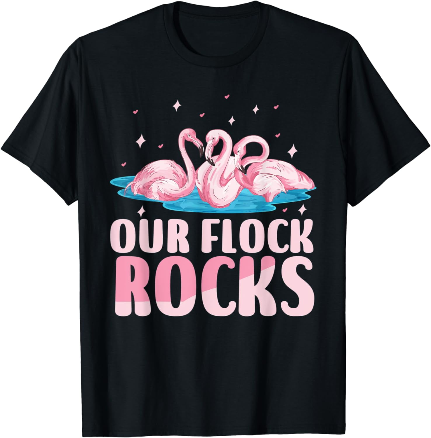 JOY Our Flock Rocks Flamingos Lover Family Vacation Group T-Shirt ...