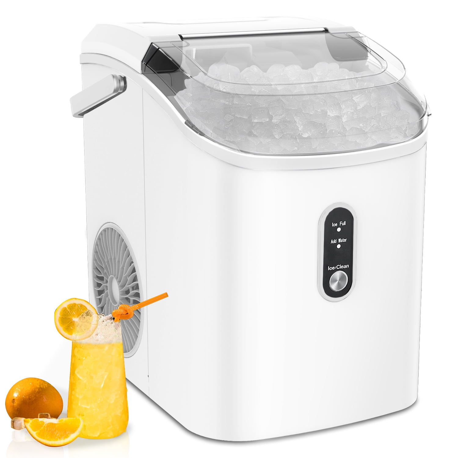 JOY PEBBLE 33lbs Countertop Ice Maker, Crushed Nugget Ice Type with