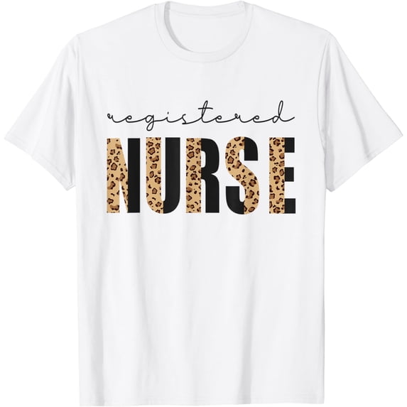 JOY Registered Nurse Leopard Print Cheetah RN Nurse Squad T-Shirt