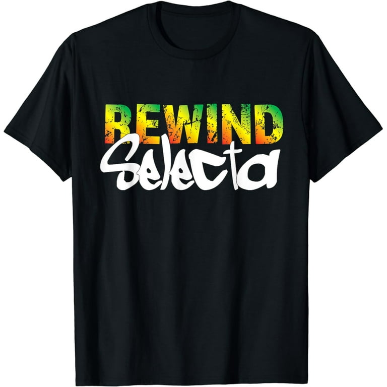 Rewind Selecta Graffiti Style Reggae Themed T-Shirt Rewind Selecta Graffiti Style Reggae Themed T-Shirt