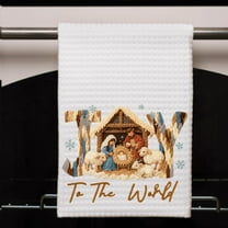 JOY To The World Nativity Kitchen Towel – Waffle Weave 16x24