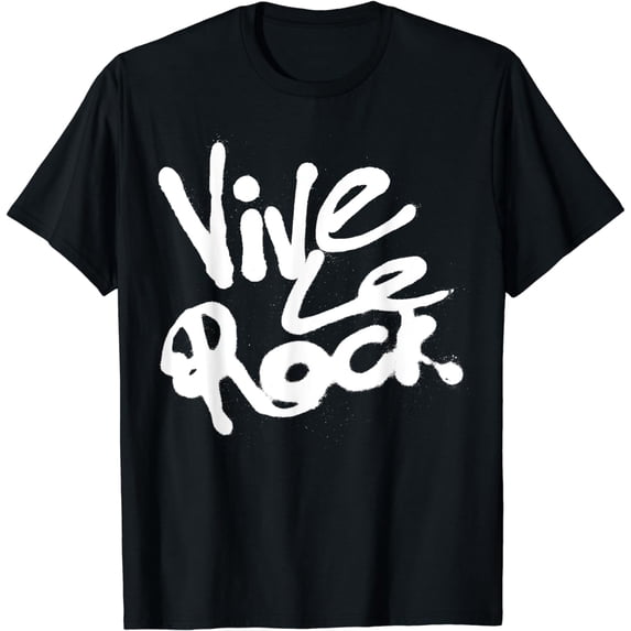 JOY VIVE LE ROCK - Vintage Punk slogan 70s 80s Graffiti T-shirt T-Shirt