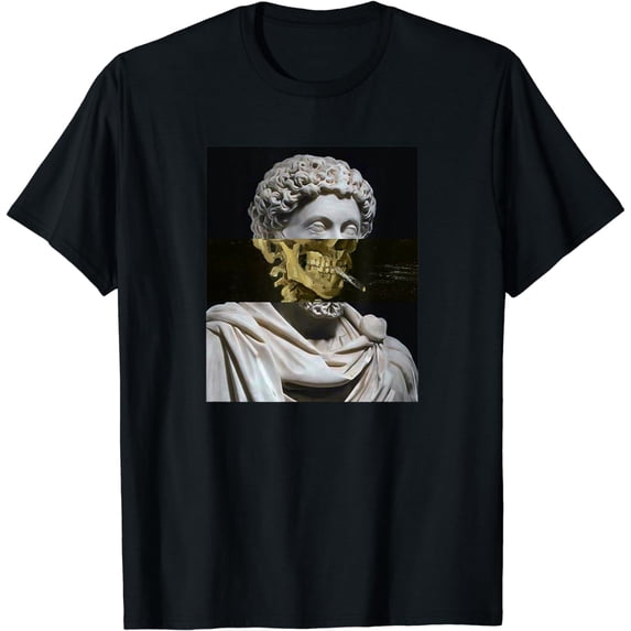 JOY Van Gogh Marcus Aurelius Skeleton Graphic Design Art T-Shirt