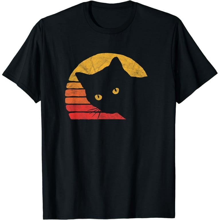 Vintage Eighties Style Cat T-Shirt - Retro Distressed Design Vintage Eighties Style Cat T-Shirt - Retro Distressed Design