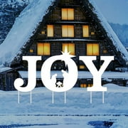 "JOY" Xmas Yard Stakes Christmas Joy Sign Decorations for Lawn Outdoor Holiday Party Decor Festival New Year Party Winter Ornament