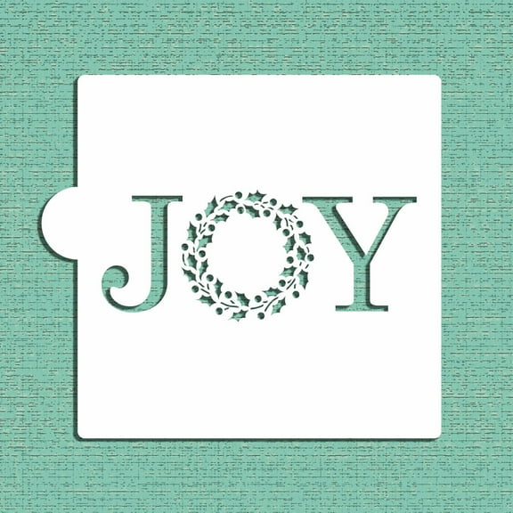 JOY with Holiday Wreath Cookie and Craft Stencil