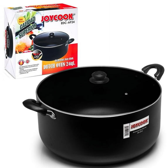 JOYCOOK Aluminum Non-Stick Dutch Oven 24QT Black