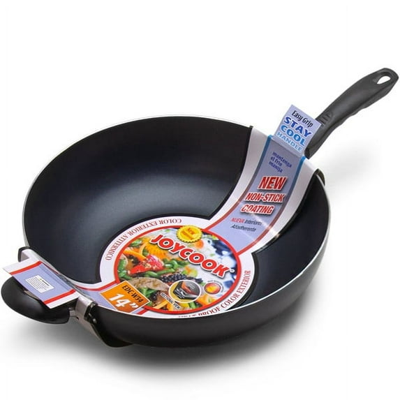 JOYCOOK Wok with Helper Handle 14 inch (34cm) Aluminum Non-Stick