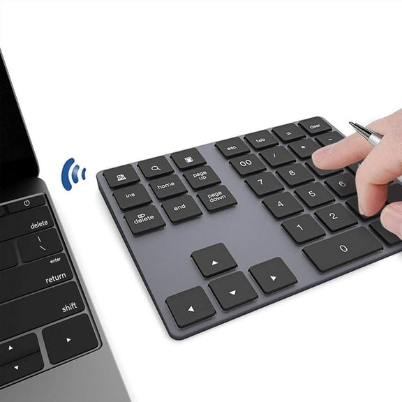 JOYEKY Bluetooth Number Pad, Wireless Numeric Keypad, USB-C Rechargeable 34-Keys Computer Numpad