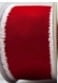 Red and White Joyel Flocked Christmas Ribbon, by Holiday Time