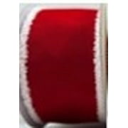 Red and White Joyel Flocked Christmas Ribbon, by Holiday Time