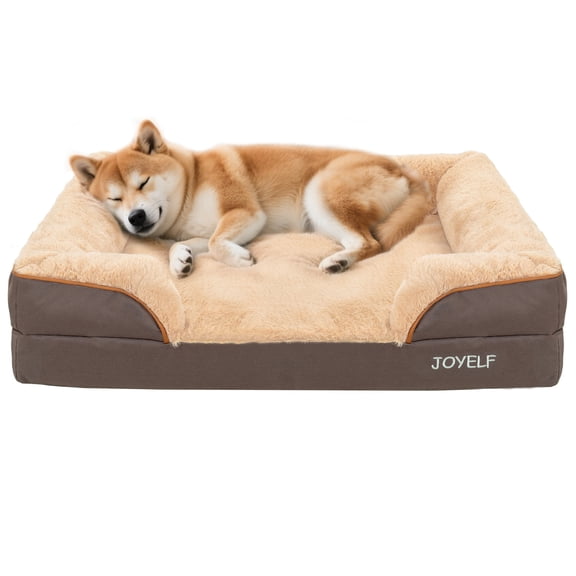 JOYELF Orthopedic Dog Bed for Small to Medium Dogs, Foam Sofa Couch Bed, Bolster Waterproof Pet Bed with Washable Cover and Nonskid Bottom, Durable Dog Bed Couch or Comfortable Sleep