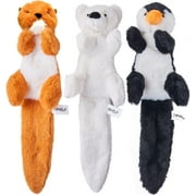 JOYELF Plush Squeaky Dog Toys,No Stuffing Dog Toys for Medium Dogs and Large Dogs, Durable Dog Chew Toys Pack,Interactive Dog Toys with Squeaky and Crinkle Paper3 Pack Marine Animals