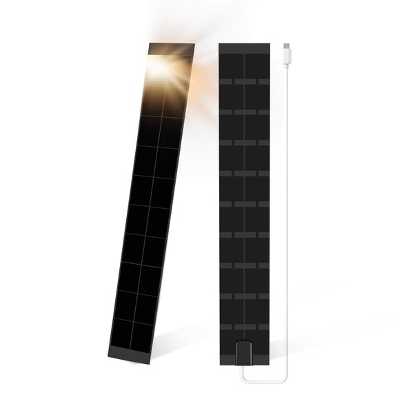 JOYENG Motorized Shades Blinds Accessories Solar Panel, USB-C Plug Mounted on, Compatible with Zebra Blinds, Roller Shades, Cellular Shades, Roman Shades, 15.7" L x 3.1" W, Black (5 Pieces)