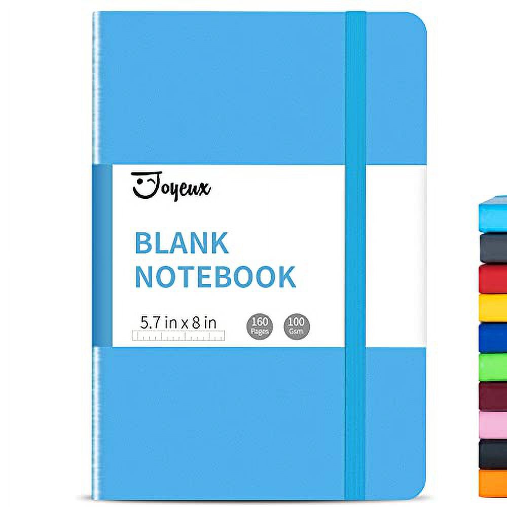 JOYEUX Blank Journal Notebook, A5, 160 Pages 100 Gsm Thick Sketch Books