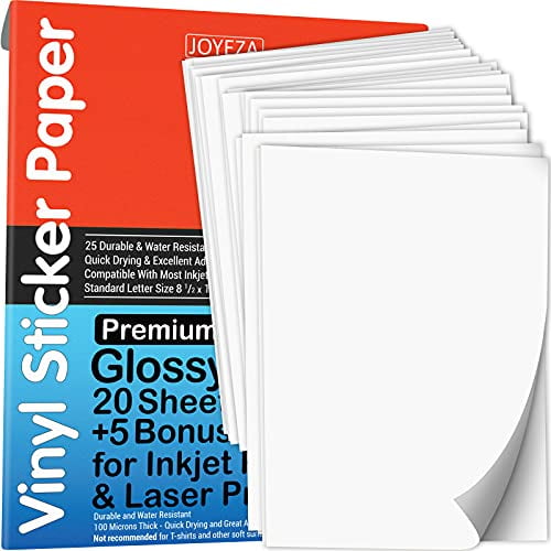 Permanent Sticker Project Paper, 8-1/2 x 11, Inkjet Printer, 7 Glossy  Clear Sheets (4397)