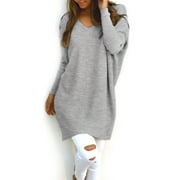 JOYFEEL Clearance Women Solid V-neck Sweatshirt Women Autumn Sweaters Long-sleeve Pullovers Winter Tops Loose Blouse for Women