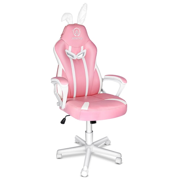 JOYFLY Ergonomic Gaming Chair Sturdy Office Computer Chair PU Leather, 250lb Load, Rabbit Ears, Pink