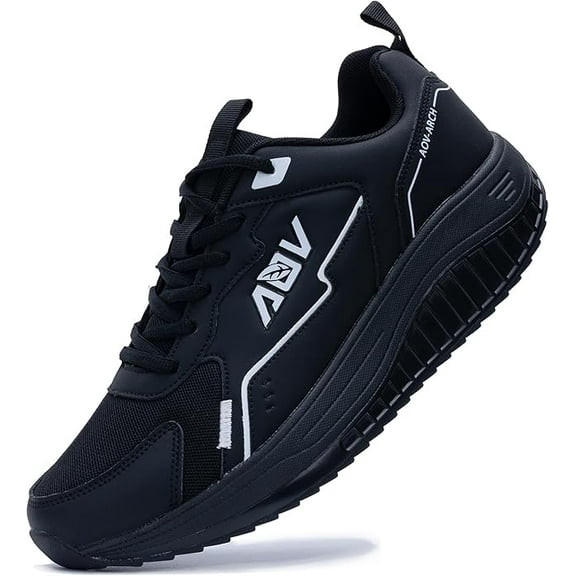 JOYFON Arch Support Men Walking Shoes Plantar Fasciitis Shoes Orthotic Tennis Sneakers for Foot Pain Relief Black Size 13