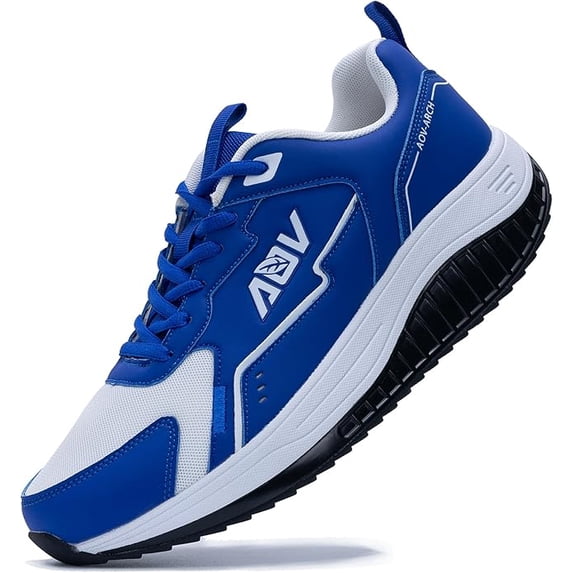 JOYFON Arch Support Men Walking Shoes Plantar Fasciitis Shoes Orthotic Tennis Sneakers for Foot Pain Relief BlueWhite Size 10