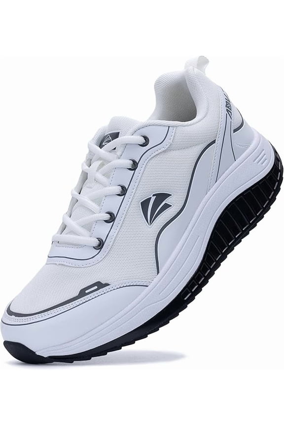 Arch Support Men Walking Shoes Plantar Fasciitis Shoes Orthotic Tennis Sneakers for Foot Pain Relief White Size 9