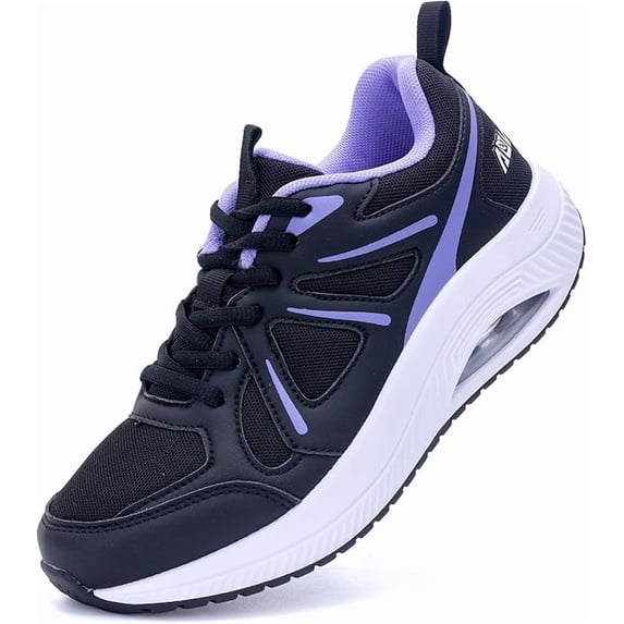 JOYFON Arch Support Womens Walking Shoes Orthotic Athletic Sneakers for Plantar Fasciitis Foot Pain Relief Tennis Shoes BlackPurple Size 8