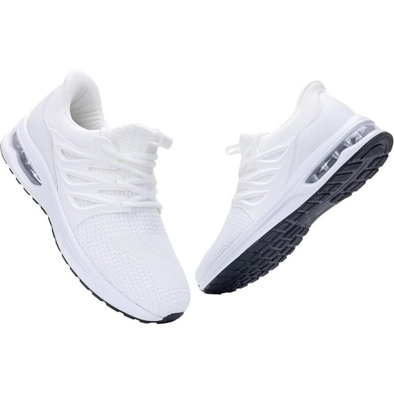 JOYFON Mens Running Shoes Slip on Shoes Tennis Fashion Sneaker Lightweight Athletic Walking Shoes for Gym Jogging Workout White Size 8.5