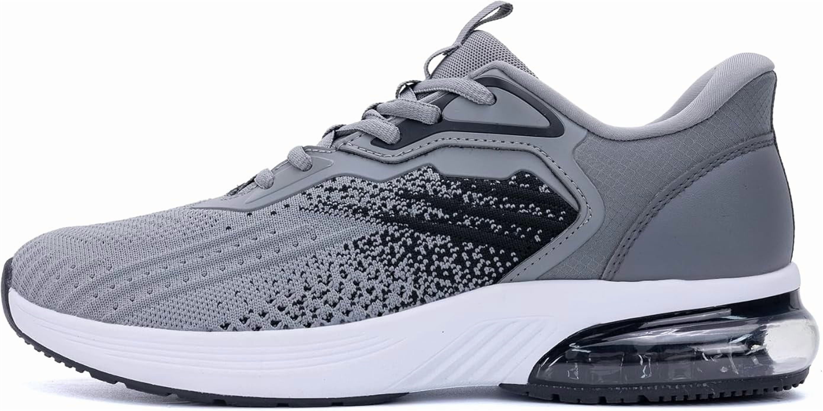 Mens Running Shoes Slip on Tennis Athletic Sneakers Lightweight Walking Jogging Workout Gym Casual Shoes Gray Size 110