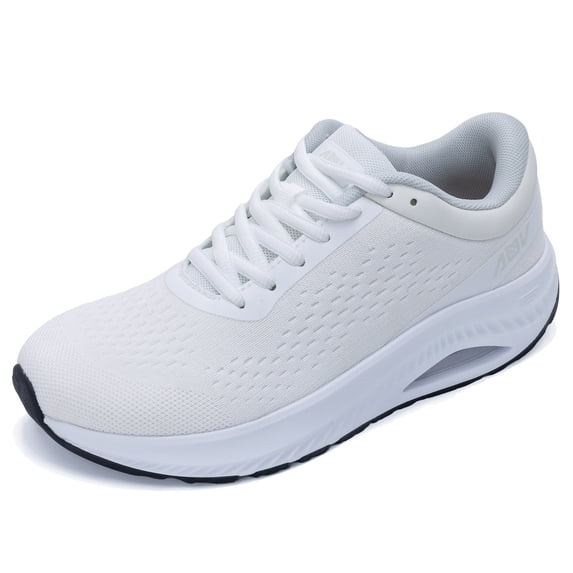 JOYFON Wide Toe Box Shoes for Women Arch Support Walking Tennis Sneakers Orthotic Leather Shoes for Bunions, Plantar Fasciitis White Size 7
