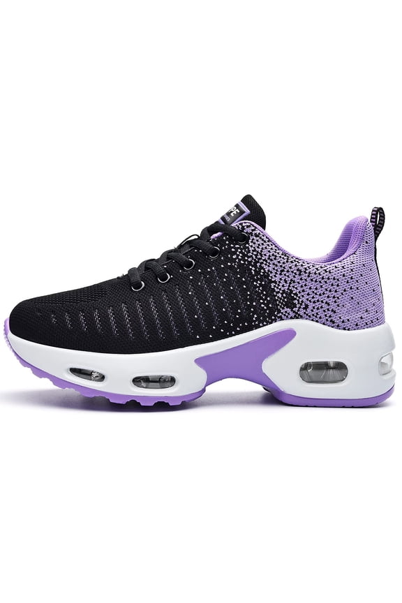 Women Running Shoes Tennis Athletic Sneakers Cushioned Non Slip Lightweight Walking Shoes BlackPurple Size 10