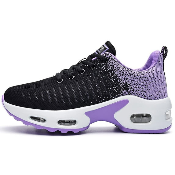 JOYFON Women Running Shoes Tennis Athletic Sneakers Cushioned Non Slip Lightweight Walking Shoes BlackPurple Size 6