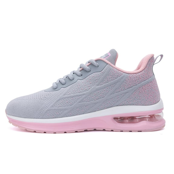 JOYFON Women Running Shoes Tennis Athletic Sneakers Air Cushioned Non Slip Lightweight Walking Shoes GrayPink Size 7