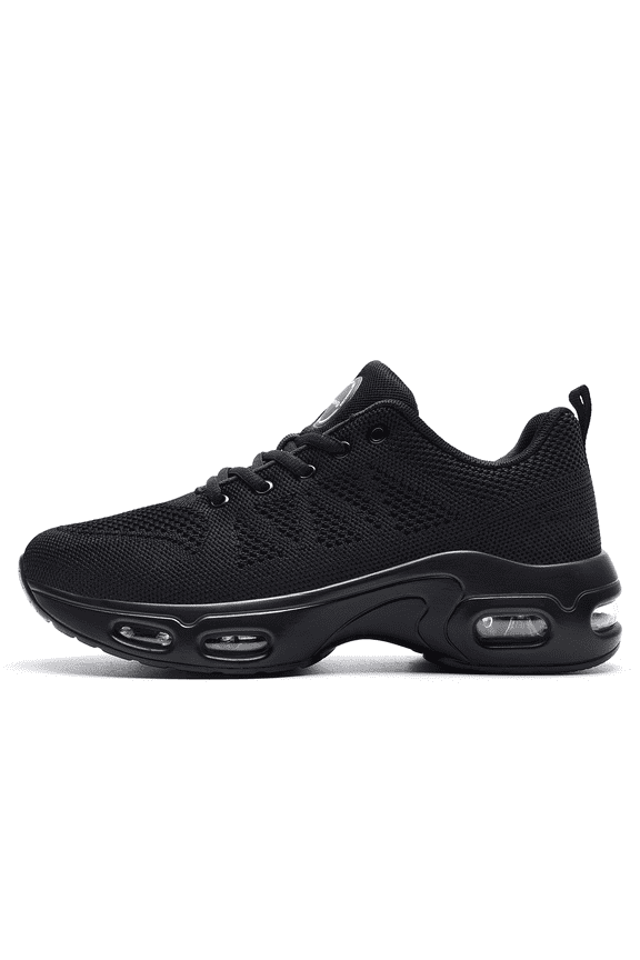 Women Running Shoes Tennis Athletic Sneakers Cushioned Non Slip Lightweight Walking Shoes SolidBlack Size 10.5