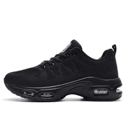 Women Running Shoes Tennis Athletic Sneakers Cushioned Non Slip Lightweight Walking Shoes SolidBlack Size 10