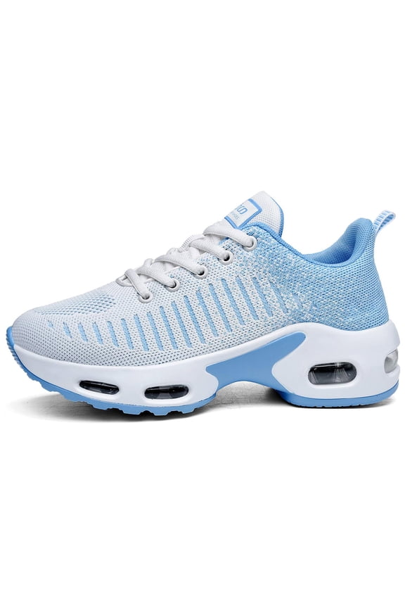 Women Running Shoes Tennis Athletic Sneakers Cushioned Non Slip Lightweight Walking Shoes WhiteBlue Size 11