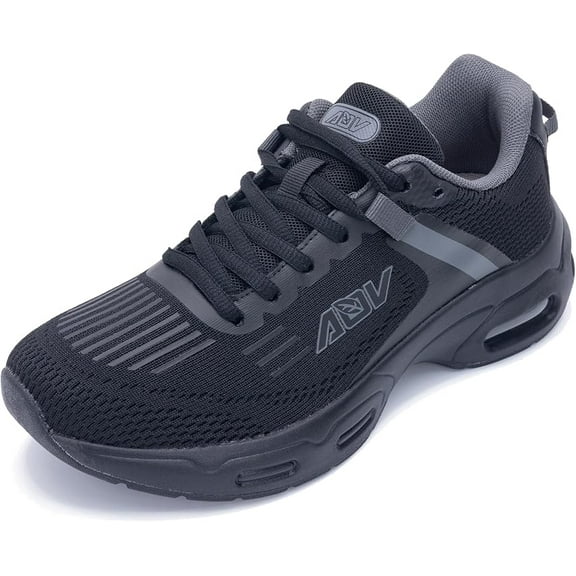 JOYFON Womens Walking Shoes with Arch Support | Orthotic Sneakers for Plantar Fasciitis Foot Heel Pain Relief | Tennis Running Shoes BlackGray Size 7.5