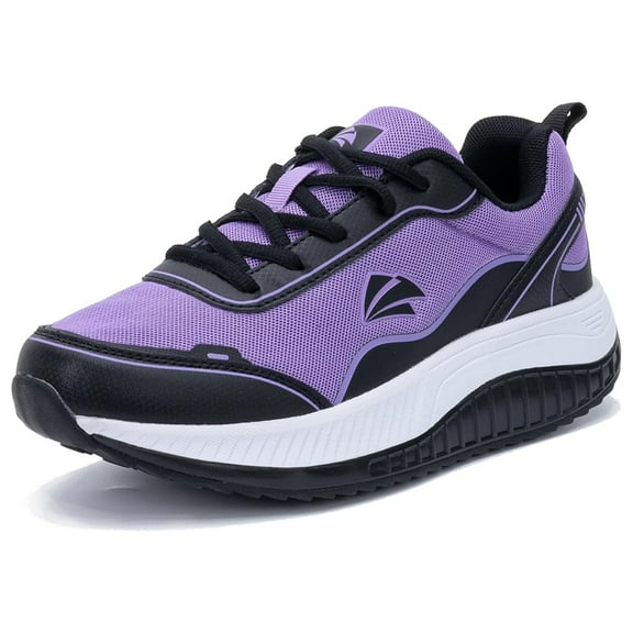 JOYFON Womens Walking Shoes with Arch Support Orthotic Plantar Fasciitis Foot Pain Relief Sneakers Tennis Shoes BlackPurple Size 7