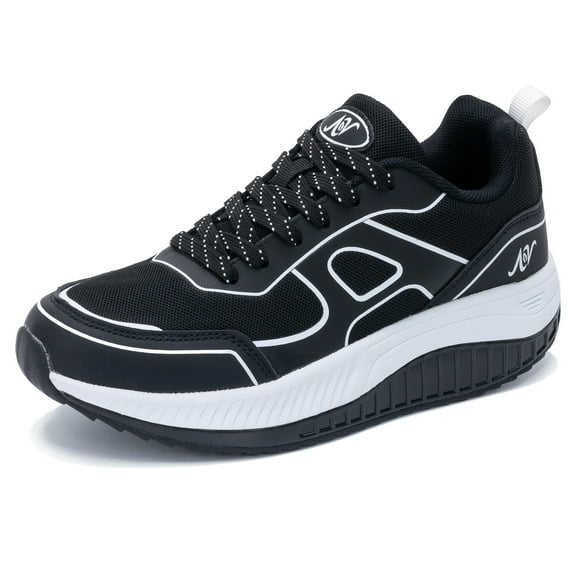 JOYFON Womens Walking Shoes with Arch Support Orthotic Plantar Fasciitis Foot Pain Relief Sneakers Tennis Shoes BlackWhite Size 9.5