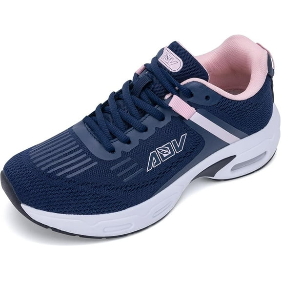 JOYFON Womens Walking Shoes with Arch Support | Orthotic Sneakers for Plantar Fasciitis Foot Heel Pain Relief | Tennis Running Shoes BluePink Size 8