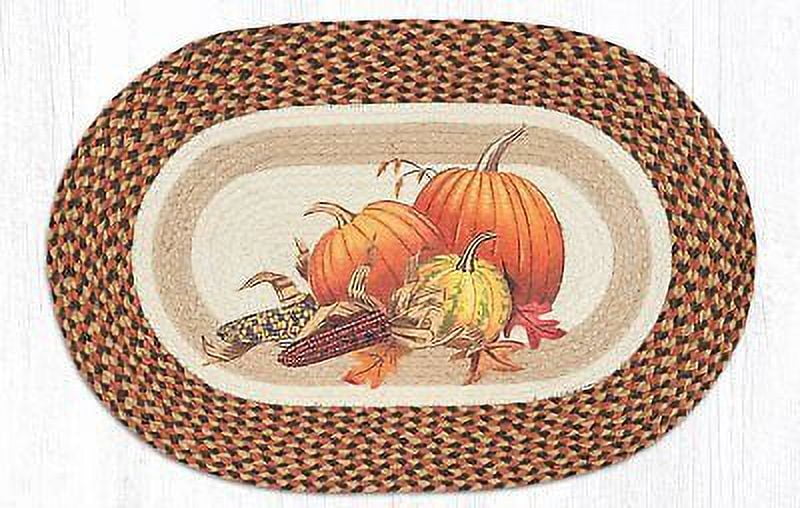 JOYFUL HARVEST Pumpkins 100% Natural Braided Jute Rug, 20