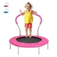 thumbnail image 1 of JOYFULIN 36" Trampoline for Kids, Mini Indoor/Outdoor Toddler Trampoline with Handle, Small Rebounder, Fitness Gift for Baby, Girls, Boys, Pink, 1 of 8