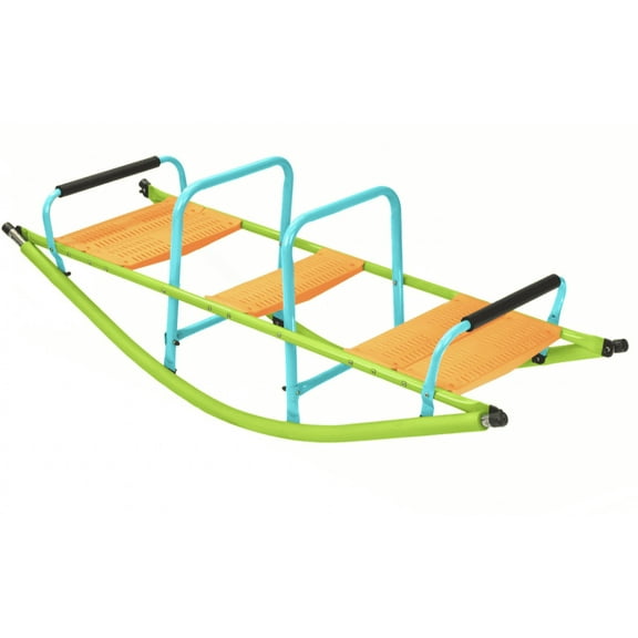 JOYFULIN Teeter Totter Seesaw for Kids Outdoor, Heavy Duty Metal Rocking Seesaw for Toddlers with Handles, Indoor Outdoor Rocker Fun Gifts for Ages 3-8, 1-3 Person Teeter Totter for Kids