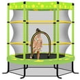 thumbnail image 1 of JOYFULIN Trampoline for Kids, 55'' Mini Trampoline for Toddlers with Enclosure Net and No-Gap Design, 4.5FT Indoor/Outdoor Kids Round Trampoline Gifts for Ages 1-8, 1 of 8