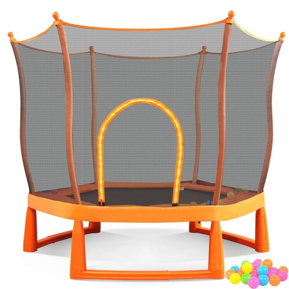 JOYFULIN Trampoline for Kids, 6FT Toddler Trampoline Indoor Outdoor with Enclosure Net and Ocean Balls, Mini Small Trampoline with Ball Pit Balls, Gifts for Toddlers, Boys & Girls