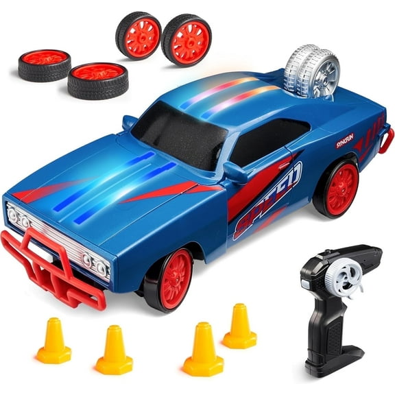 JOYFY 1:16 Scale Remote Control Car RC Drift 2.4GHz 11.5KM/H High Speed Play Vehicle with LED Light, Tires Racing Sport Toy, Gift for Boys Girls Kids