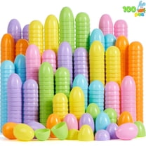 Joyfy 3.15" Pastel Easter Eggs, 100 Pcs Empty Easter Eggs Fillable, Colorful Plastic Eggs in Bulk for Easter Hunting, Party Favors, Basket Fillers, Classroom Prize Supplies