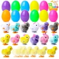 thumbnail image 1 of Joyfy 12 Pcs Easter Eggs Filled with Wind-up Toys,Colorful Egg Wind-Up Jumping Chicks and Bunnies for Kids Basket Stuffer, Hunt, Party Favors, Classroom Prize, 1 of 7